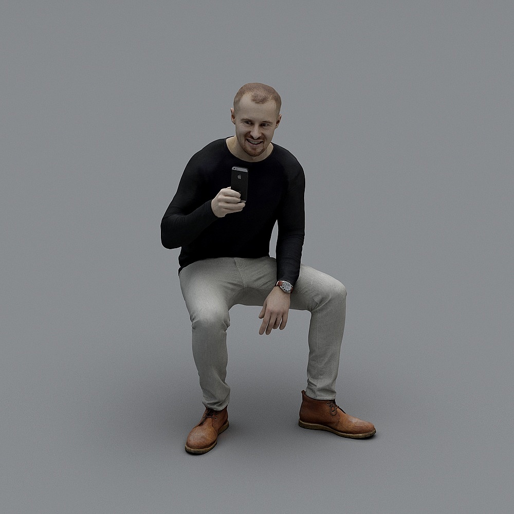 Realistic Low Poly 3D Character Model
