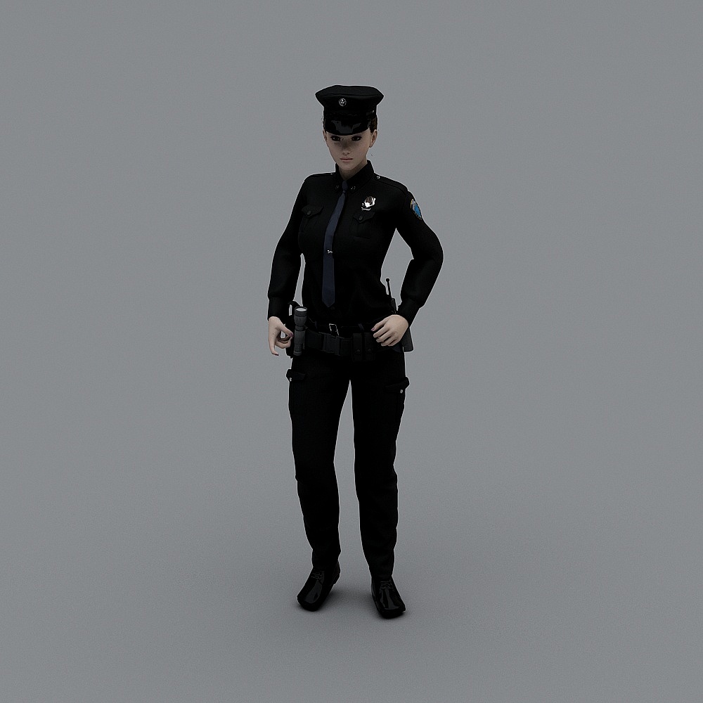Urban Guardian Low Poly 3D Model