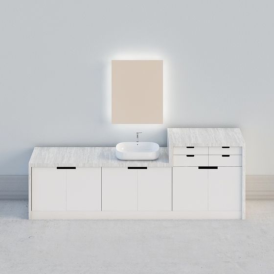 Modern Minimalist Bathroom Cabinet 3D model