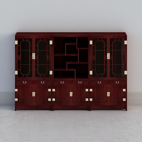 Black Jade-Print Bookcase 3D Model