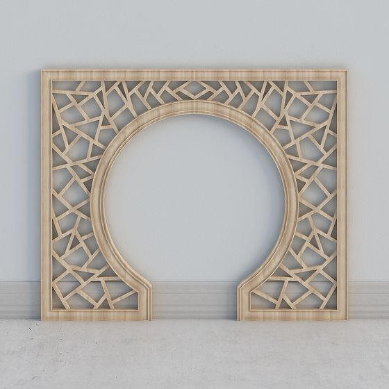 Arched Lattice Panel 3D model for Artistic Spaces