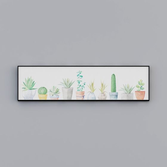 Stylish Cactus Garden 3D model