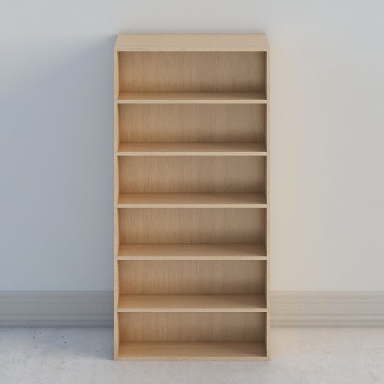 Elegant Earth Color Bookshelf 3D Model for Cozy Interiors