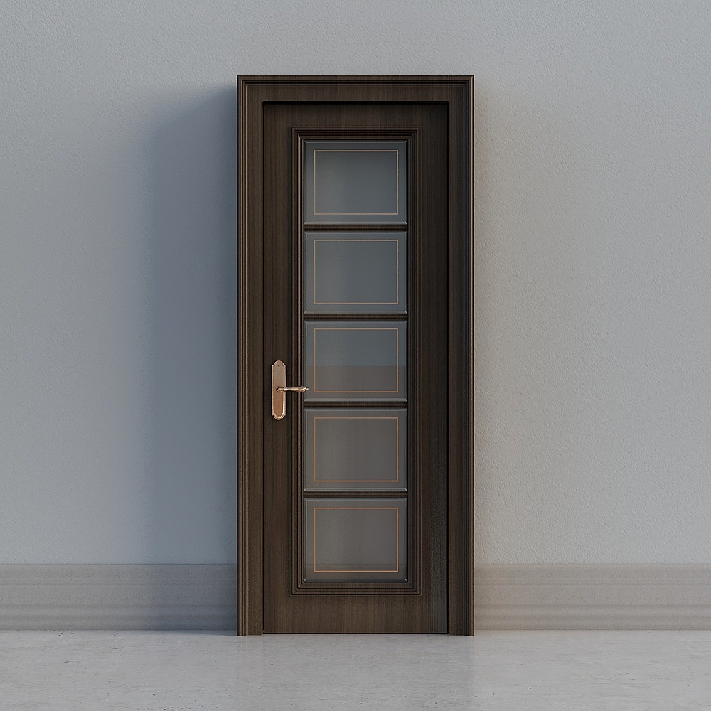 modern dark brown wiindowed door