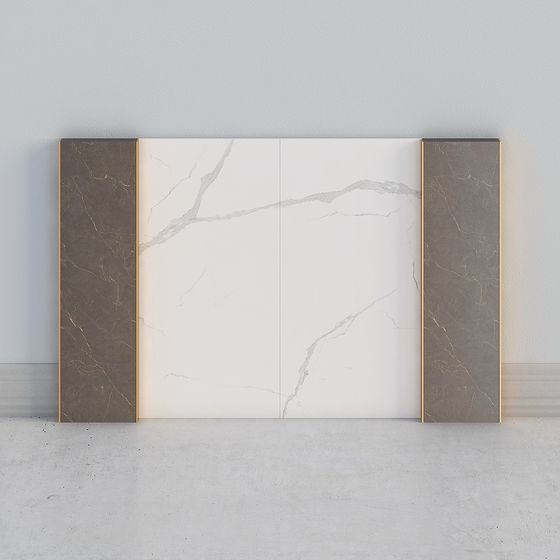 Elegant Marble Screen 3D model for Interior Design