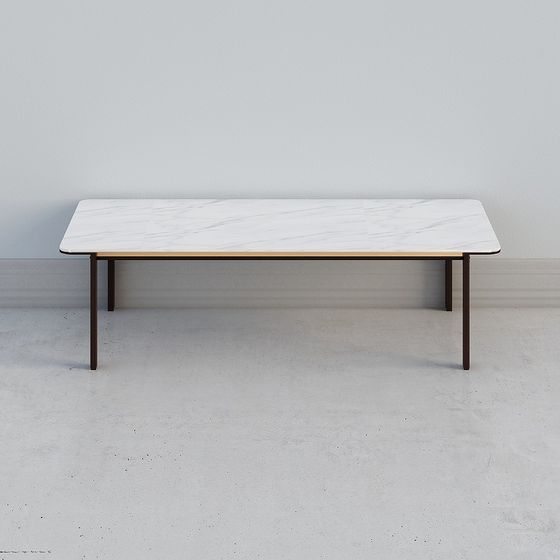 Elegant Marble Long Table 3D Model