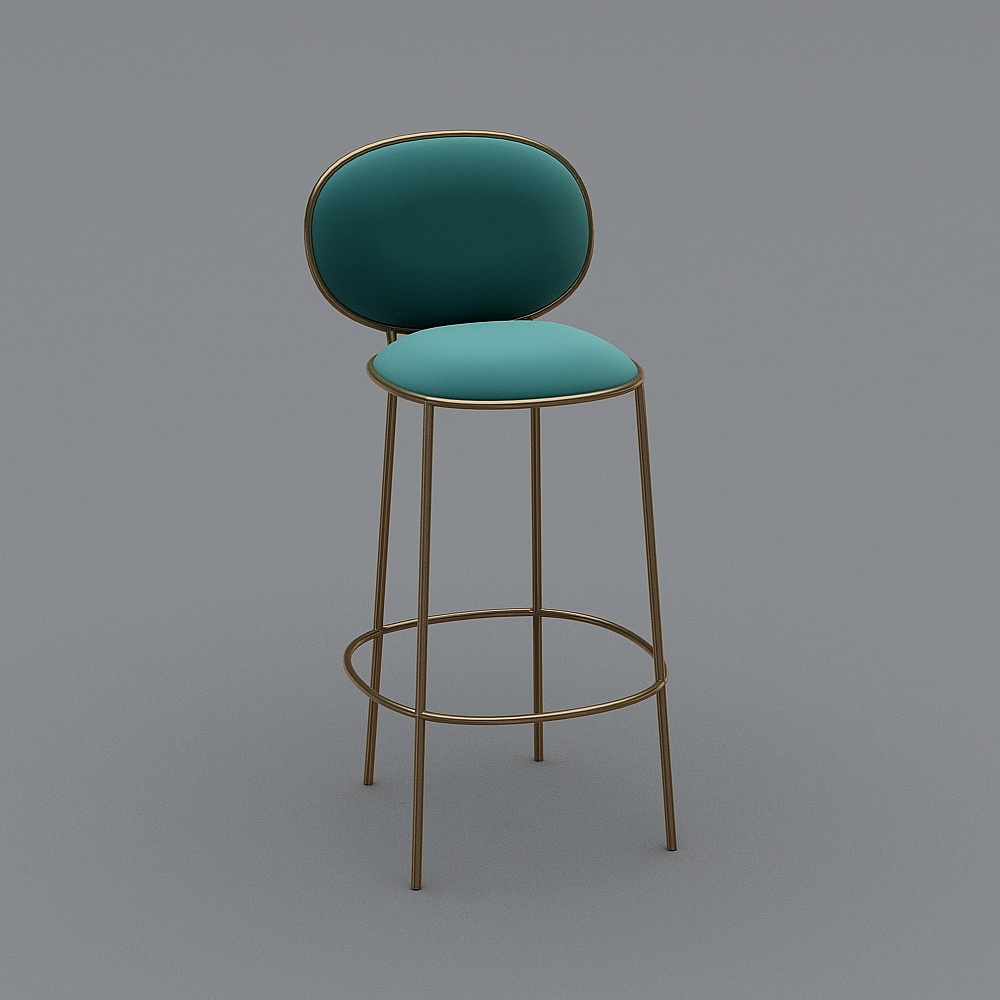 Stylish Low-Polygon Bar Stool 3D model