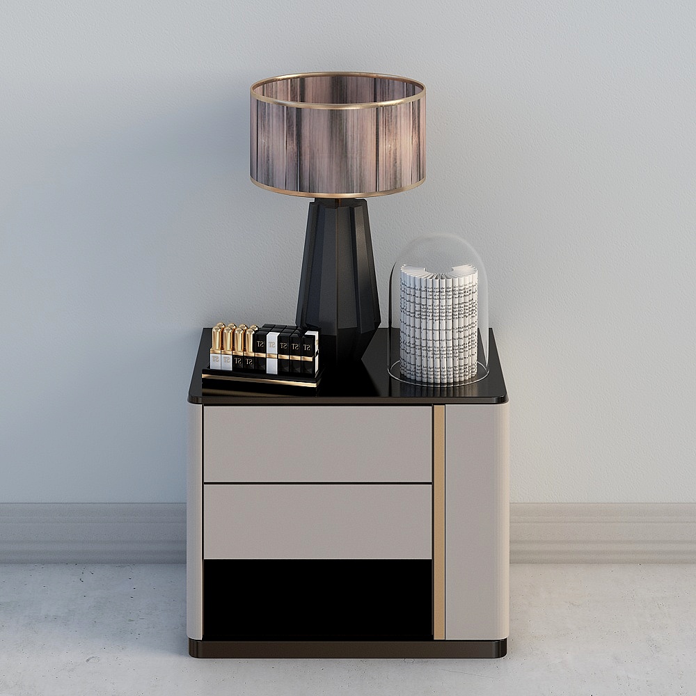 Elegant Low-Poly Bedside Table 3D model