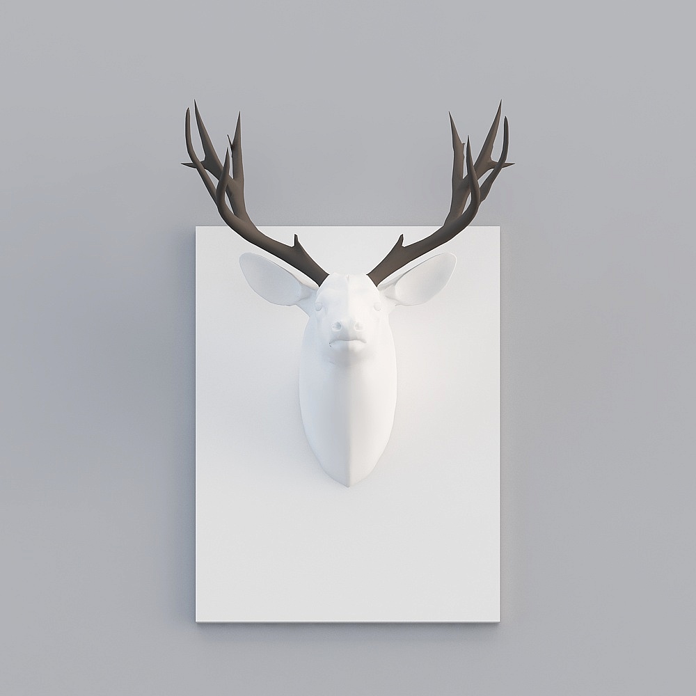 Realistic Low-Poly Deer Head 3D model