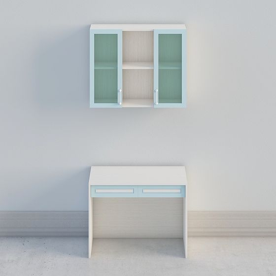 Urban Retreat Desk and Display Cabinet 3D model