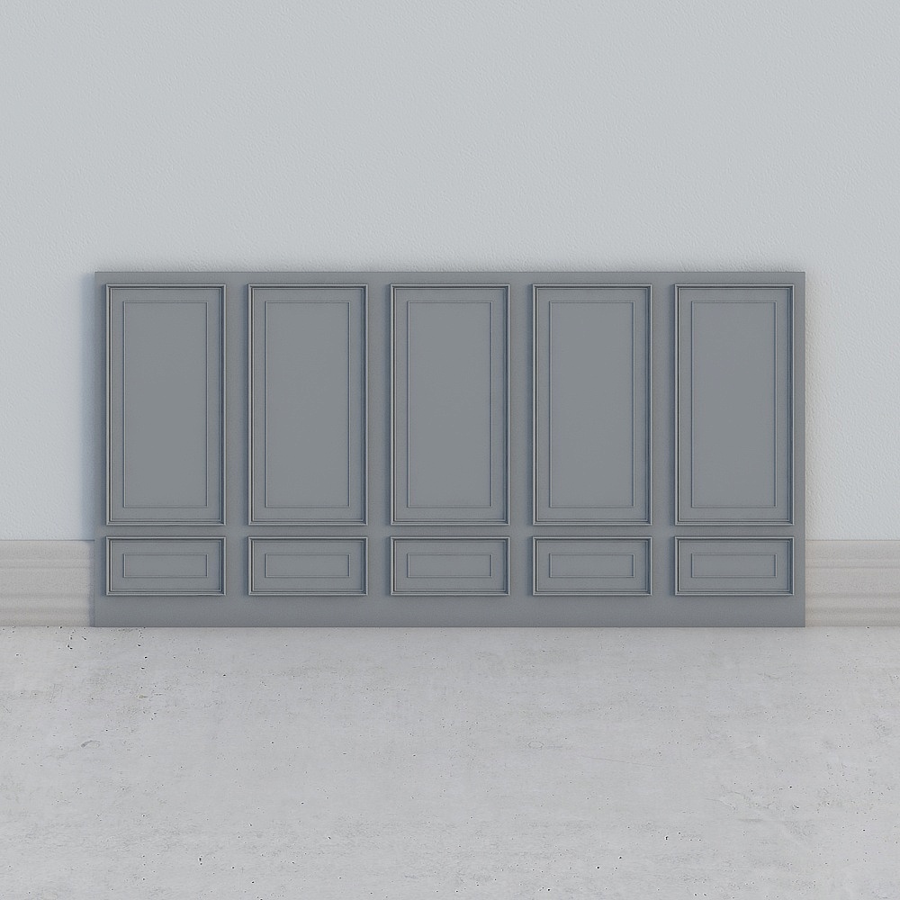 Urban Gray Panel Wall 3D model