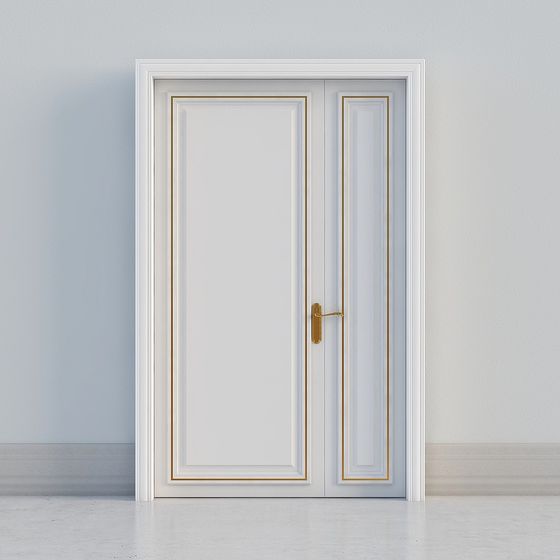 古典的なベージュの両開きドア