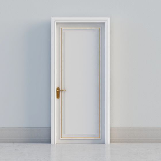 Elegant Golden Framed Door 3D model