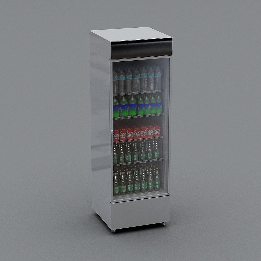 Realistic 3D Refrigerator Model for Modern Interiors