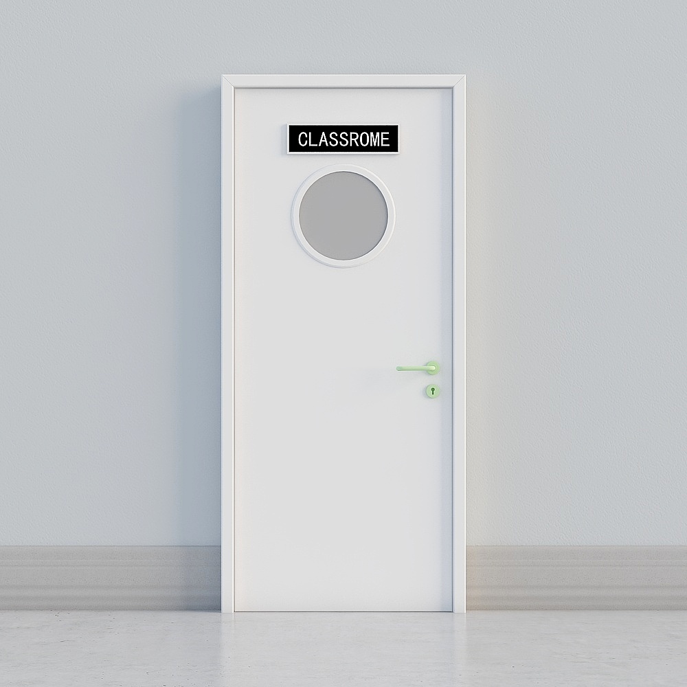 modern white toilet door