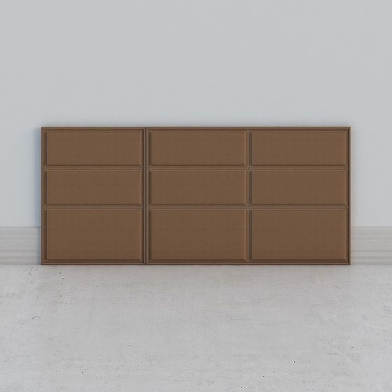 Elegant Brown Leather Wall Panel 3D model