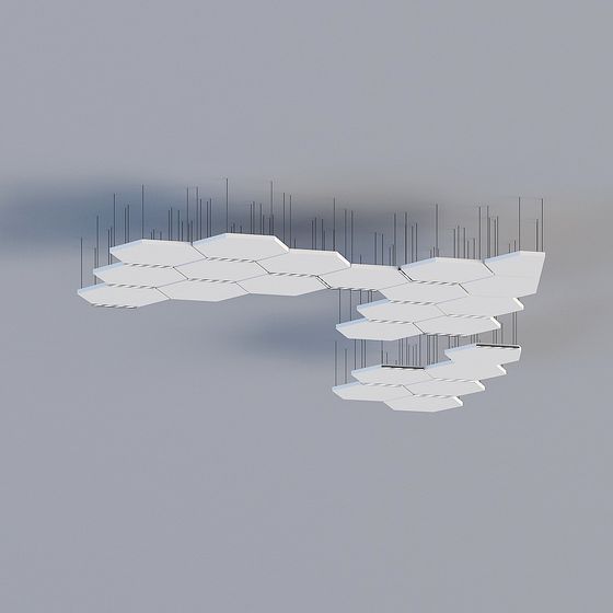 Futuristic Honeycomb Ceiling 3D Model