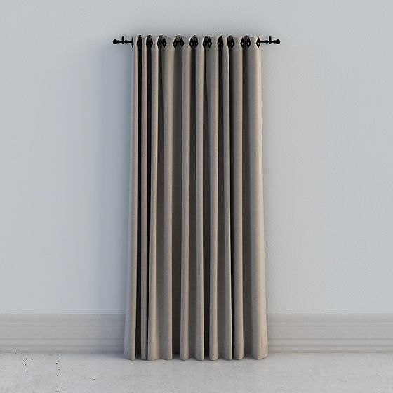 Stylish Low-Poly 3D Curtain Model for Interiors