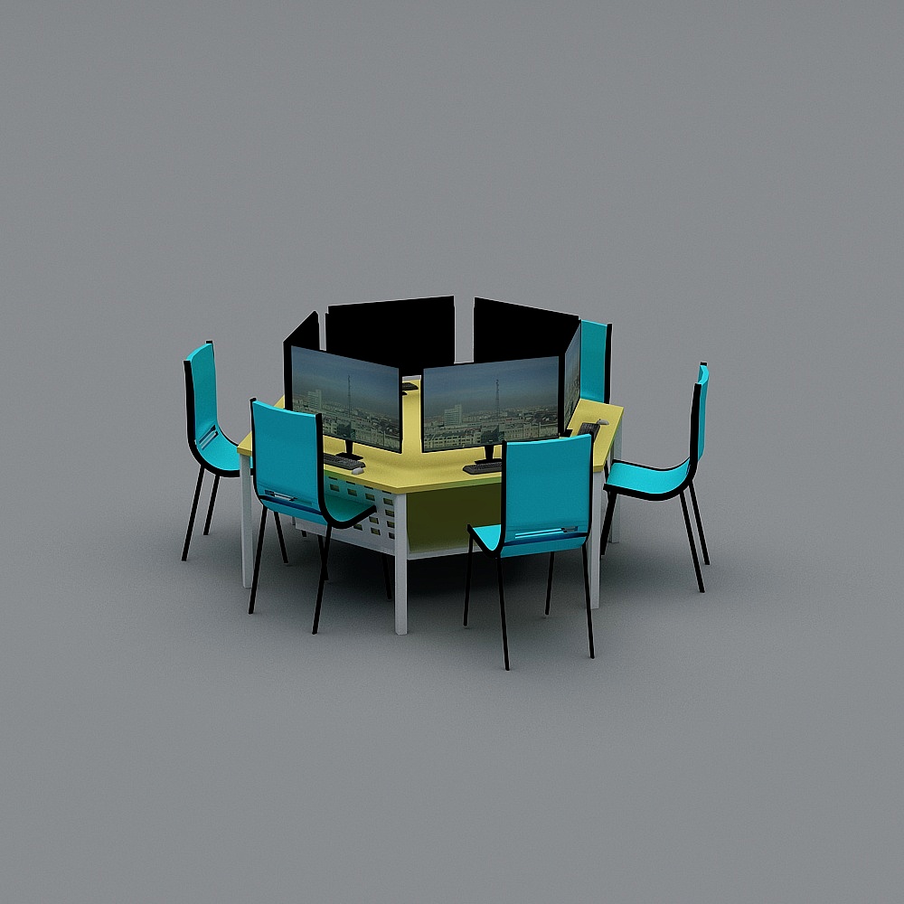 六角形コンピューターデスクセット2