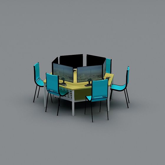 六角形コンピューターデスクセット2