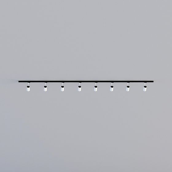 Minimalist Track Light 3D model for Modern Interiors