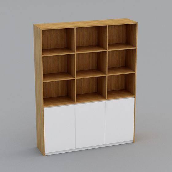 Stylish Low-Polygon Bookshelf 3D model