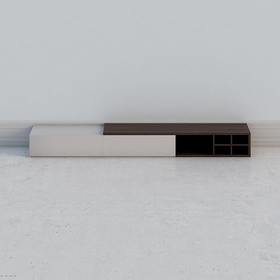 Modern Minimalist Low-Poly TV Stand 3D model