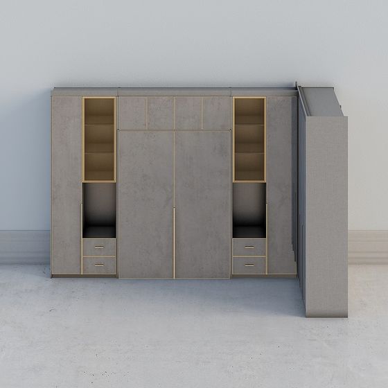 Industrial Chic Gray Cabinet 3D model