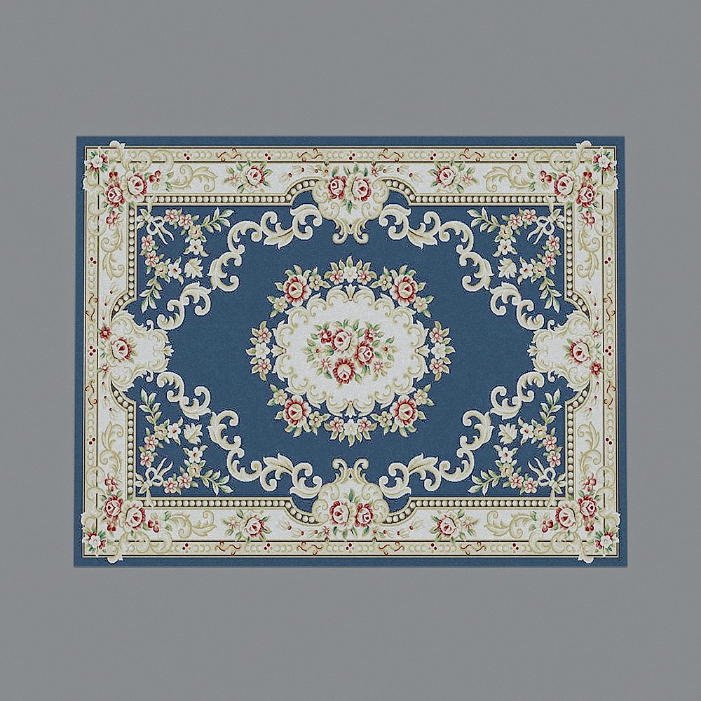 Royal Rug 3D model with Floral Design