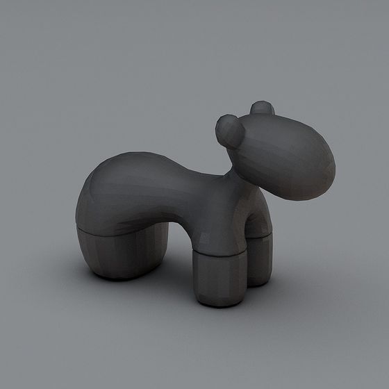 Dreamy Low-Poly Pony Sculpture 3D model