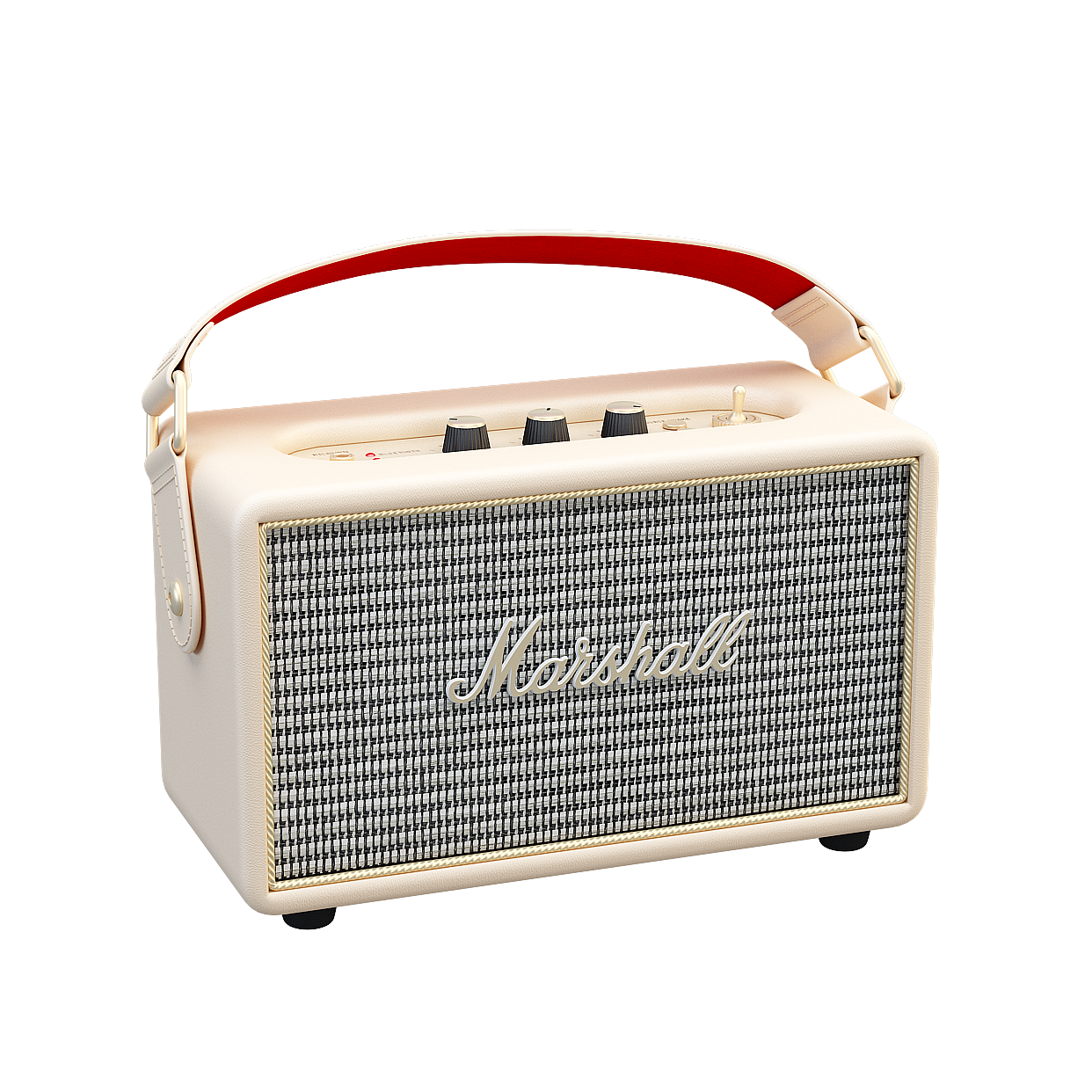 Vintage Marshall Speaker 3D Model – Cream & Red Retro Design