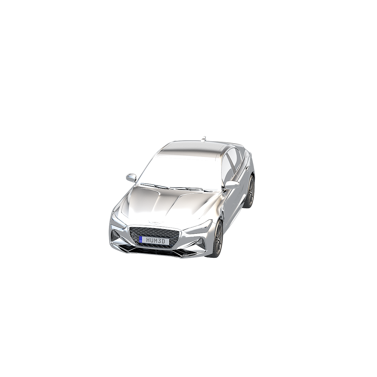 Sleek Low-Poly 3D Car Model – Urban Metallic Design