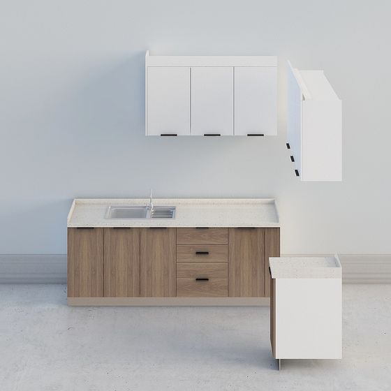 Urban Kitchen 3D model - Low Poly Design