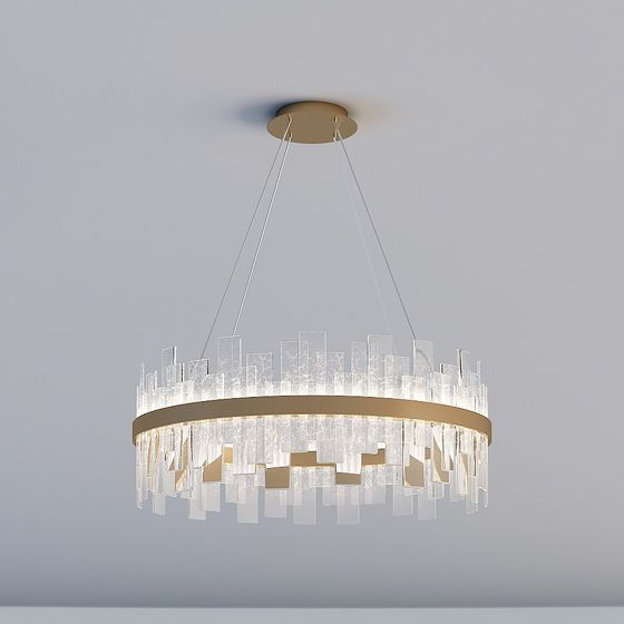 Minimalist Crystal Pendant Light 3D model