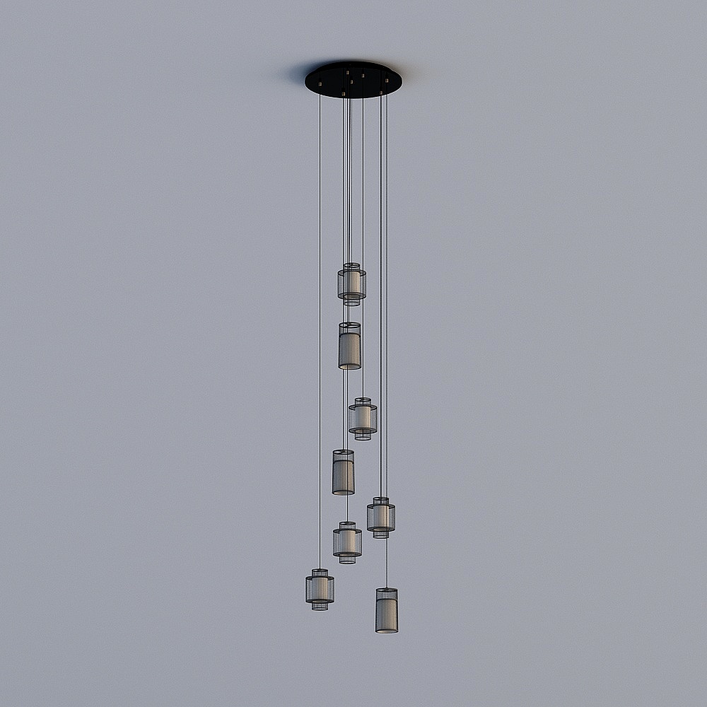 New Chinese stairwell landscape skit Chandeliers Short pine