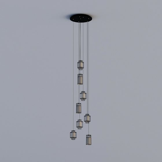 Elegant Hanging Lamp 3D model for Modern Interiors