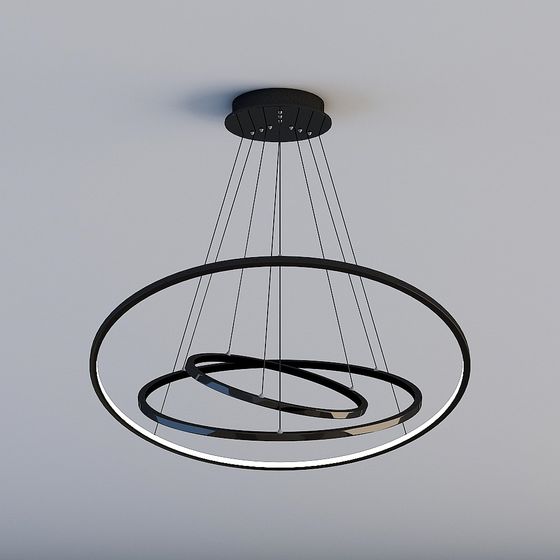 Modern Circular Pendant Light 3D model