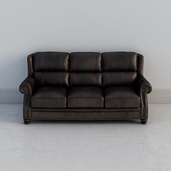 Classic Leather Sofa 3D model