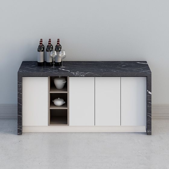 Urban Wine Cabinet 3D Model for Modern Spaces