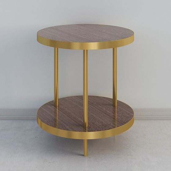 Sleek Metallic Side Table 3D model