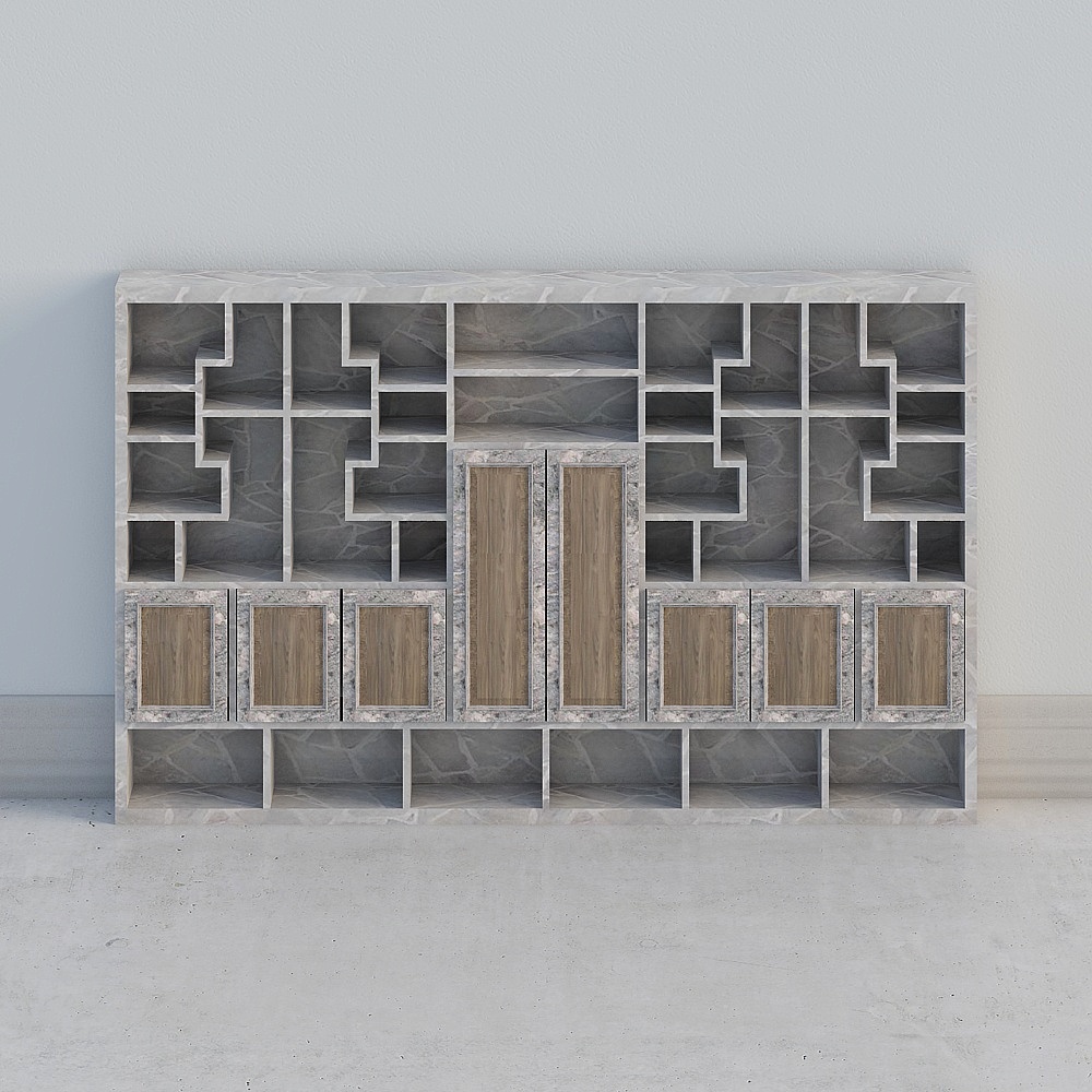 Urban Geometric Bookshelf 3D model
