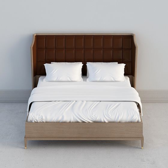 Elegant Modern Bed 3D model for Contemporary Interiors