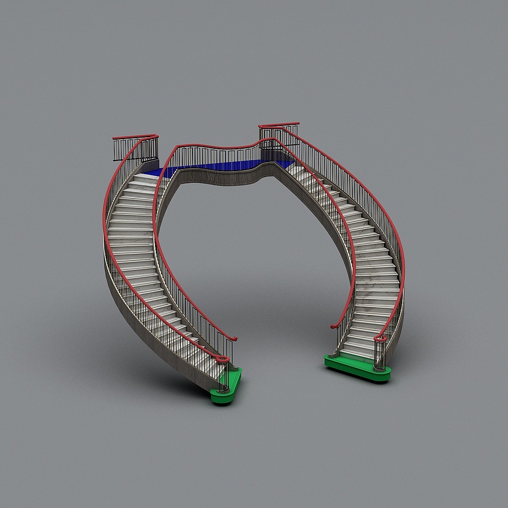 Stylish Low-Polygon Floating Staircase 3D model