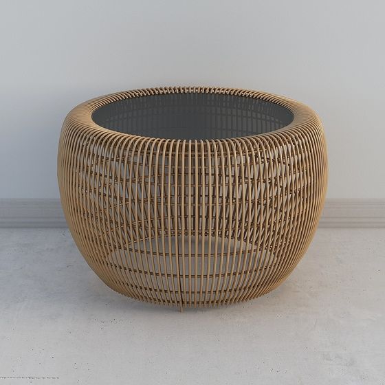 Stylish Woven Round Table 3D model for Modern Spaces