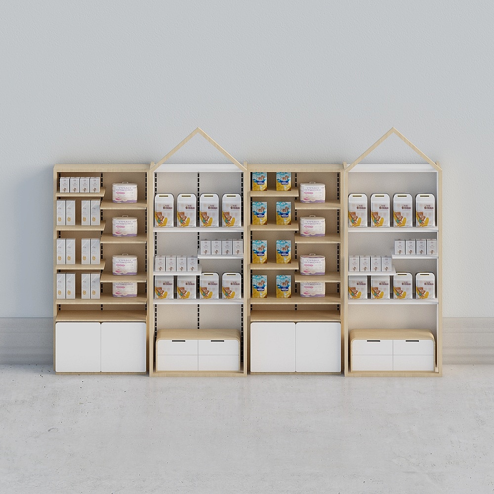 Children's clothing store against the wall shelf 04