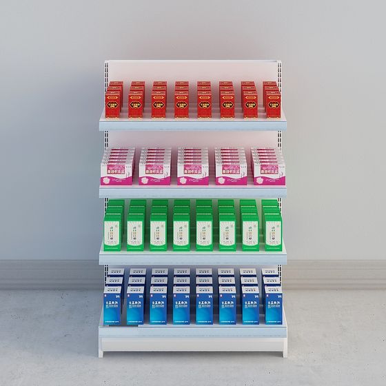 Elegant Low-Polygon Display Shelf 3D model