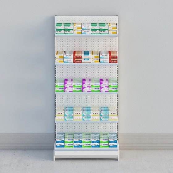 Modern Low-Poly Retail Shelf 3D model