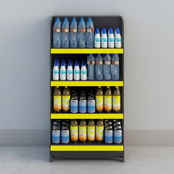 Stylish Beverage Shelf 3D model for Modern Spaces