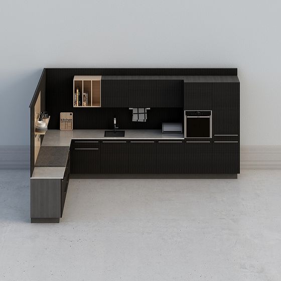 Stylish Low-Poly Kitchen 3D model