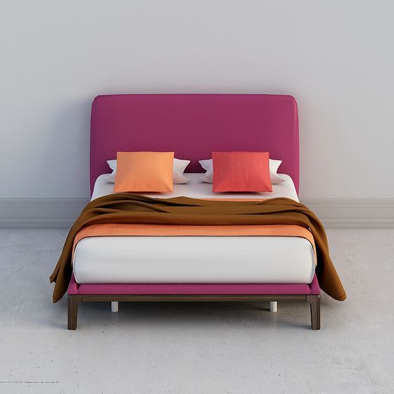 Vibrant 3D Bed Model for Modern Interiors